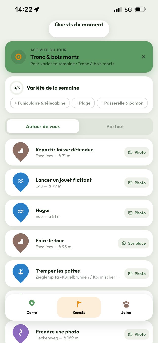 Liste des Quests du moment